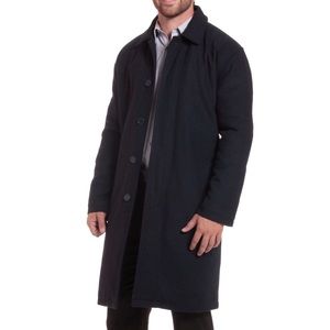 Alpine Swiss Mens Zach Knee Length Jacket Top Coat Trench Wool Blend Overcoat